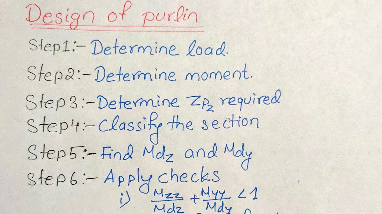 Design of I section purlin | Design of purlin | Design of purlin in steel structure