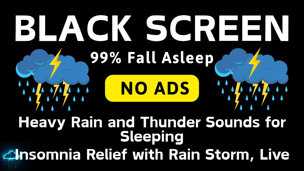 🔴 Звуки сильного дождя и грома для сна | Избавление от бессонницы с помощью звуков грозы