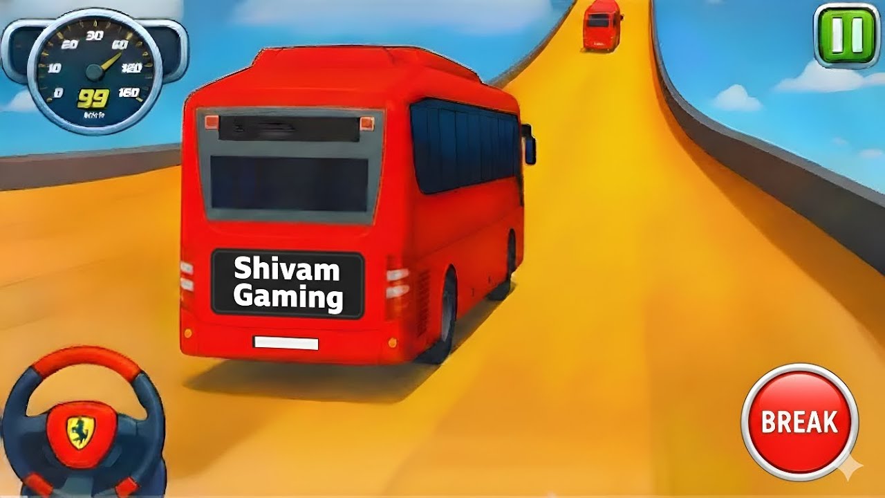 🚦🚌Sky-Rocket Bus Ramp Challenge - 3D Stunt Frenzy🔥🚀