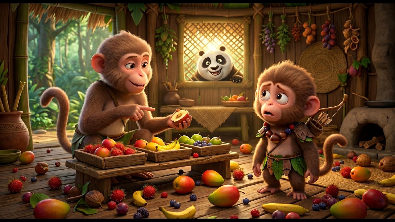 Satisfying Jungle Fruit Organizing by cute baby monkey