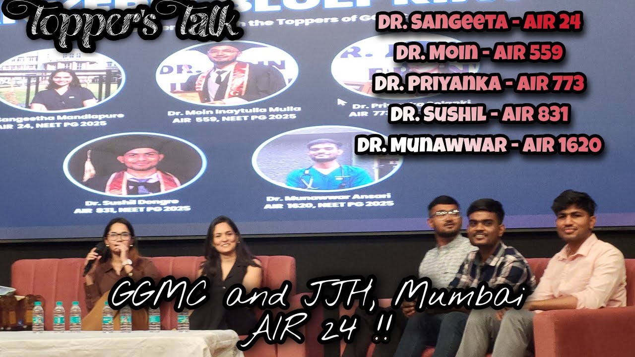 Grant Medical College & JJ Hospital Topper's Talk for NEET PG | AIR 24 | 559 | 773 |831|1620 #gmc 