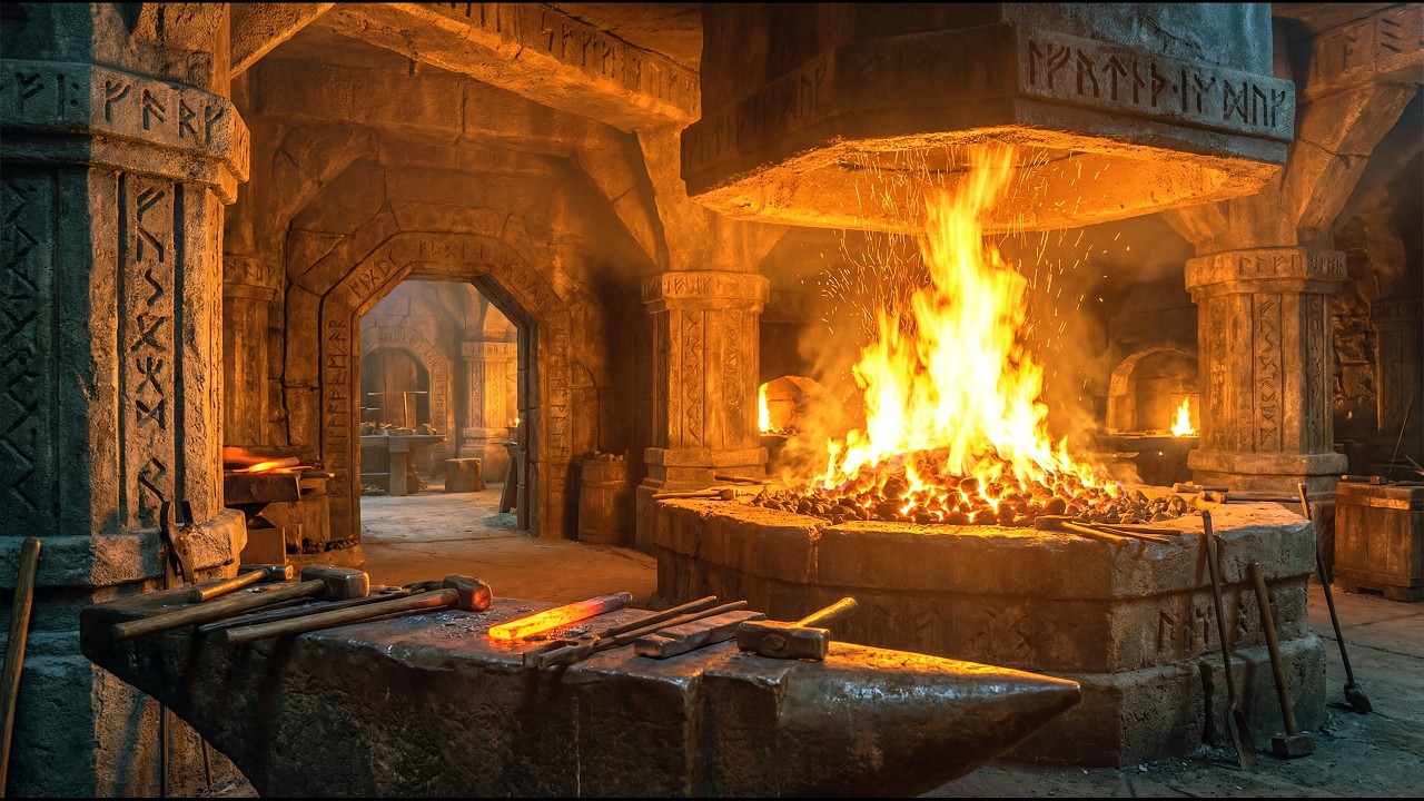LOTR | Dwarven Blacksmith Forge &mdash; Ambient Music & Ambience | 4 Hours