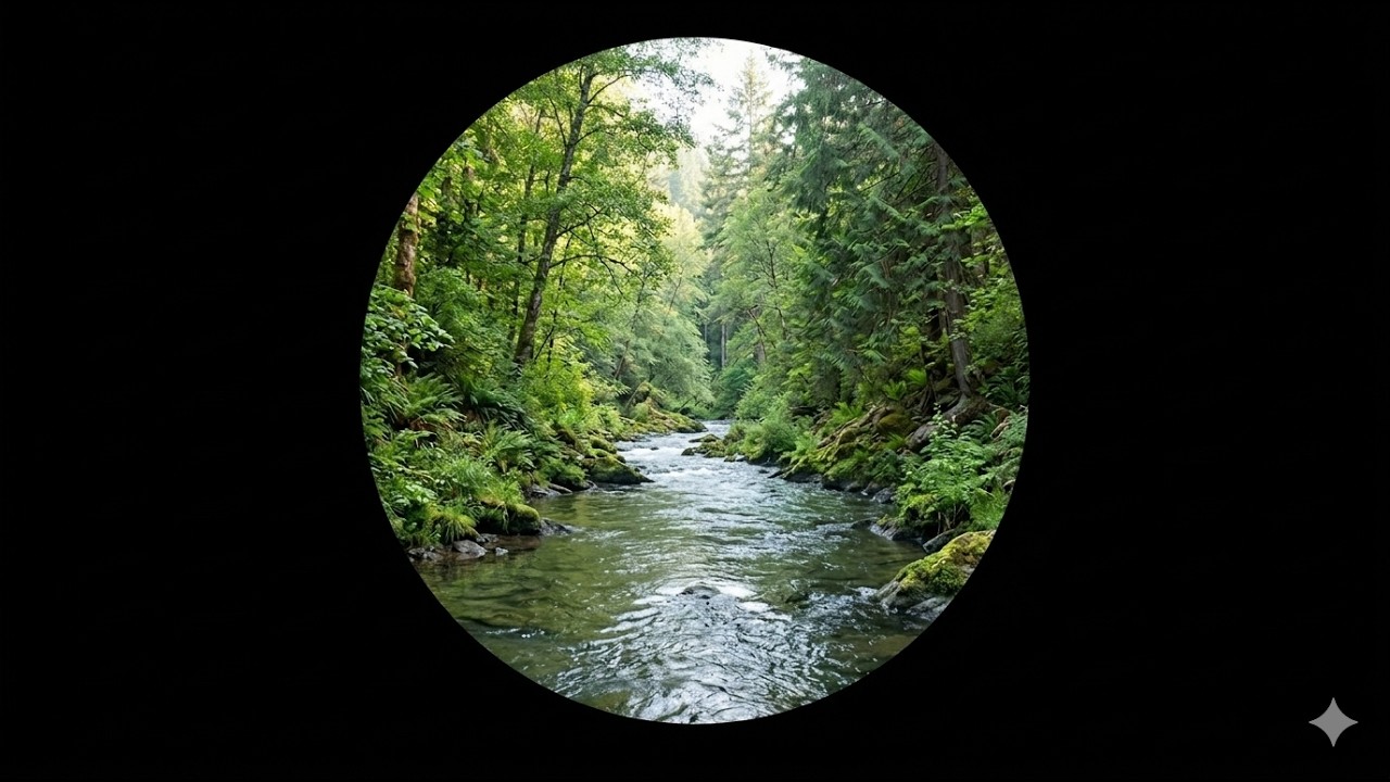 Running River for Study & Calm – 3 Hours | Black Screen