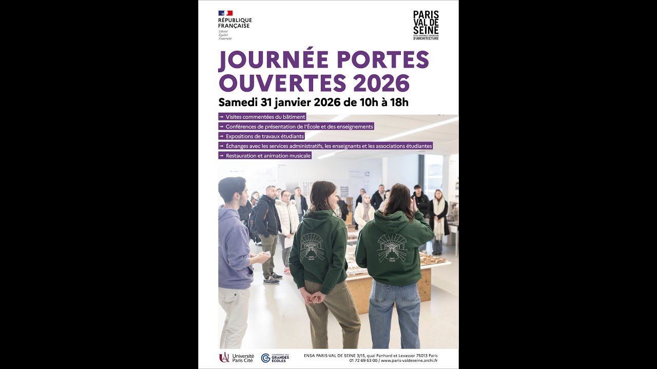 CONFÉRENCE DE PRÉSENTATION // JOURNÉE PORTES OUVERTES LE 31 JANVIER 2026 // ENSAPVS