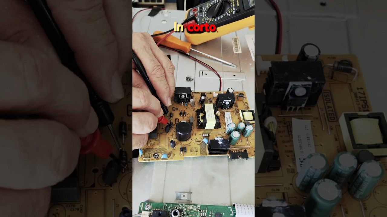 Tv Telefunken Led, televisione colpita da un fulmine, alimentazione riparata #riparazione #tv