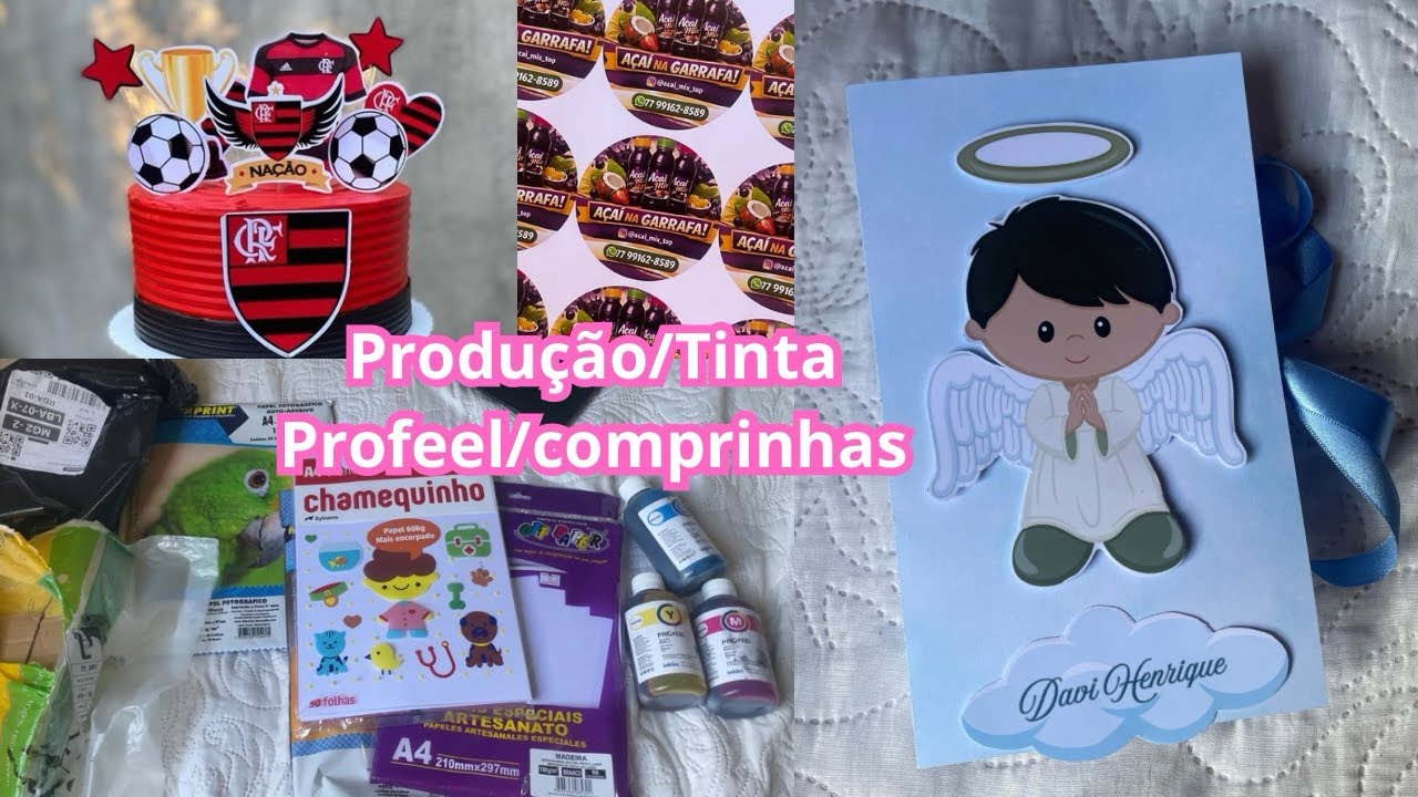 Tinta Profeel/ Caixa para padrinho/ Topo de Bolo…