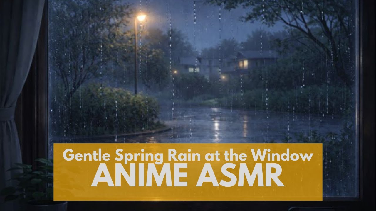 Gentle Spring Rain at the Window 🌧️ Anime ASMR for Deep Sleep | No Talking