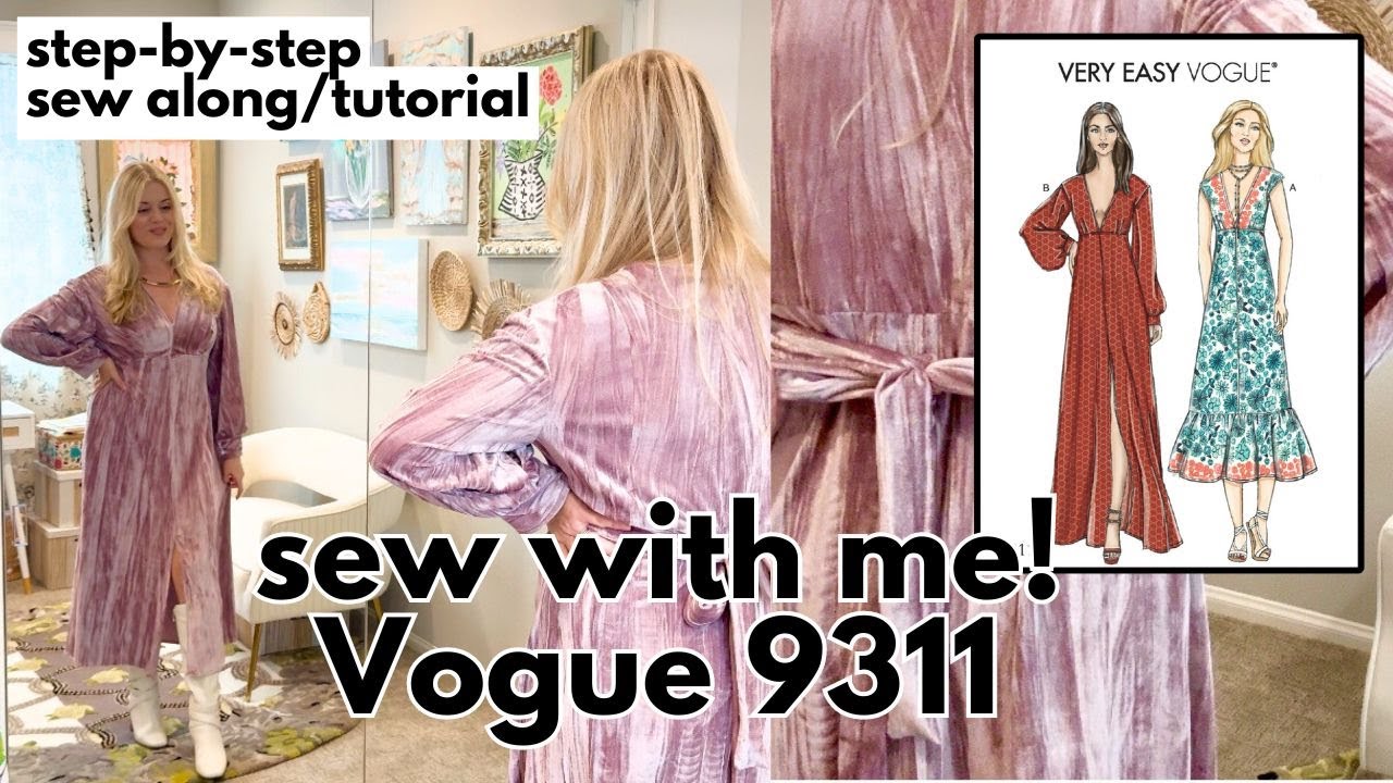 TEACH YOURSELF TO SEW! With Very Easy Vogue 9311 Dress : ) #sewingtutorialforbeginners #sewalong