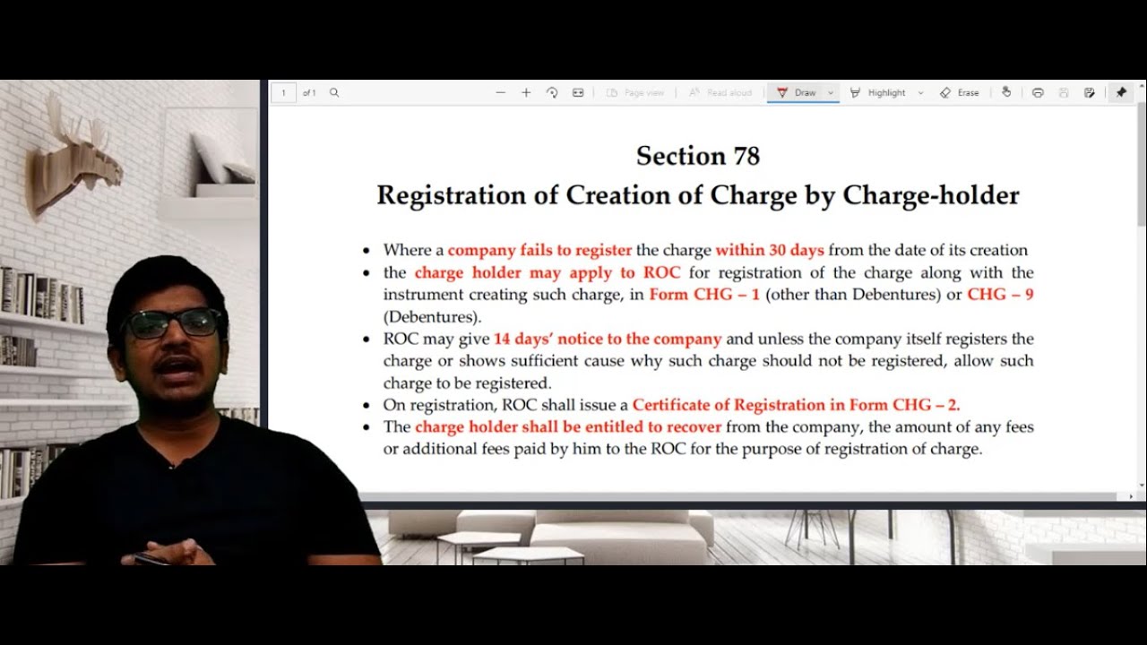Section 78 of Companies Act 2013 | Registration of Charge by Chargeholder