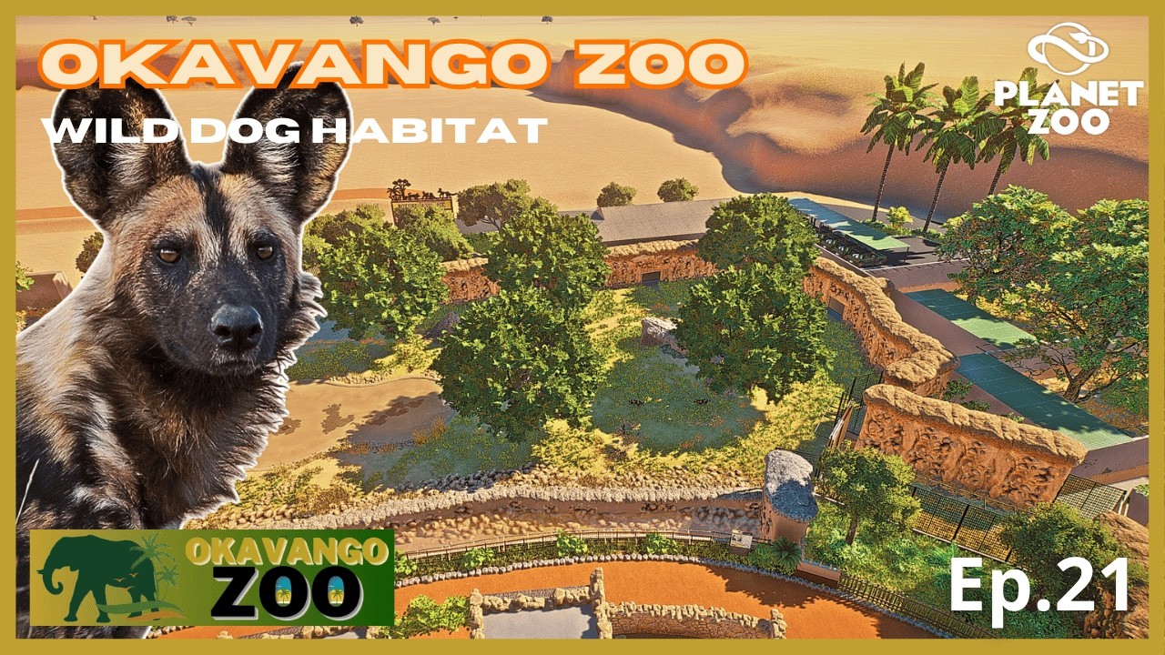 🌅OKAVANGO ZOO: Realisitic Wild dog & Hyena Rotation Habitat🌅|Ep.21| PLANET ZOO - Speedbuild| Español