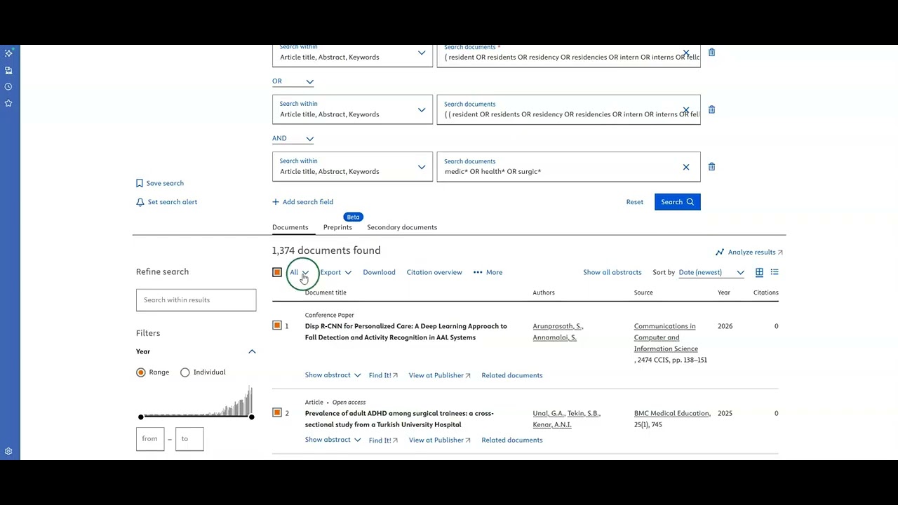 Exporting from Scopus