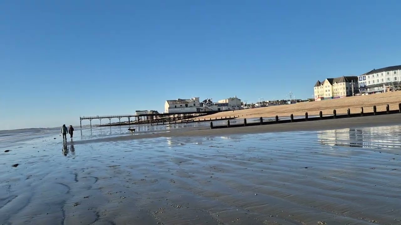 Bognor low tide beach walk 