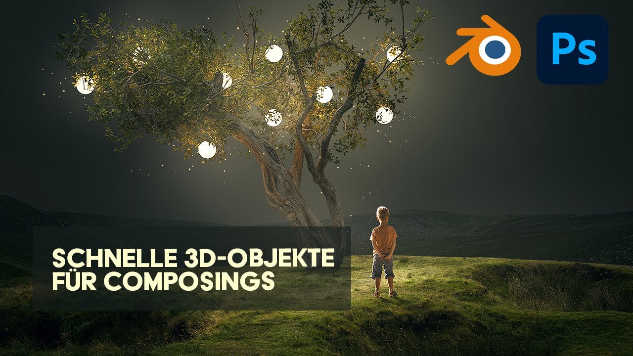 Schnelle 3D-Objekte für Composings | Photoshop & Blender Tutorial
