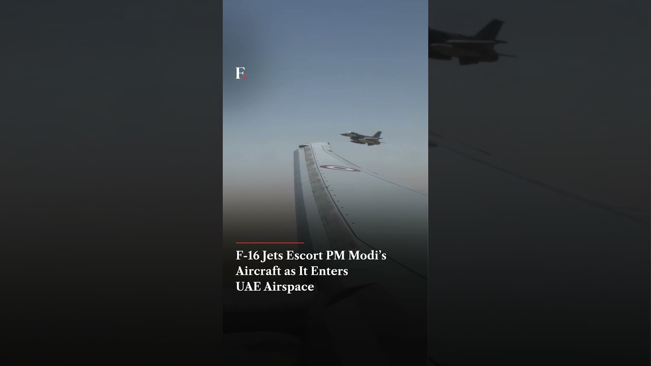 F-16 Jets Escort PM Modi&rsquo;s Aircraft as It Enters UAE Airspace | Modi's UAE Visit Amid Oil Crisis