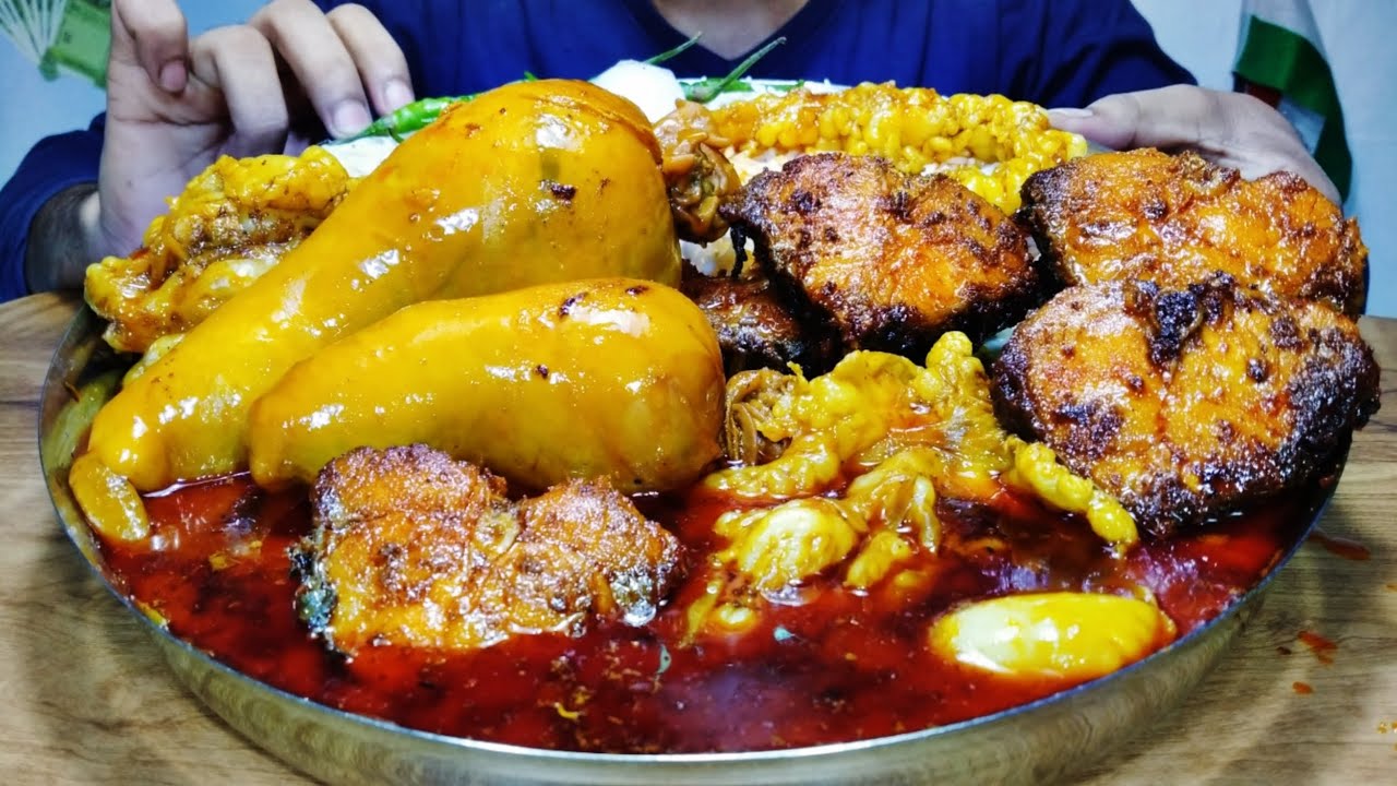 OMG 😳 2 Huge Oily Mutton Chusta, Fatty Mutton Chusta Curry, Fish Curry | Machli Mutton Chawal Food