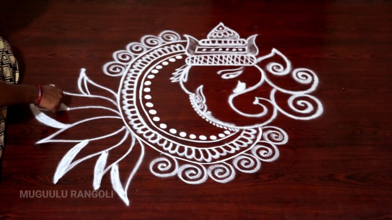 free hand rangoli designs with ganpati rangoli designs for ganesh chaturthi ganesh chaturthi rangoli