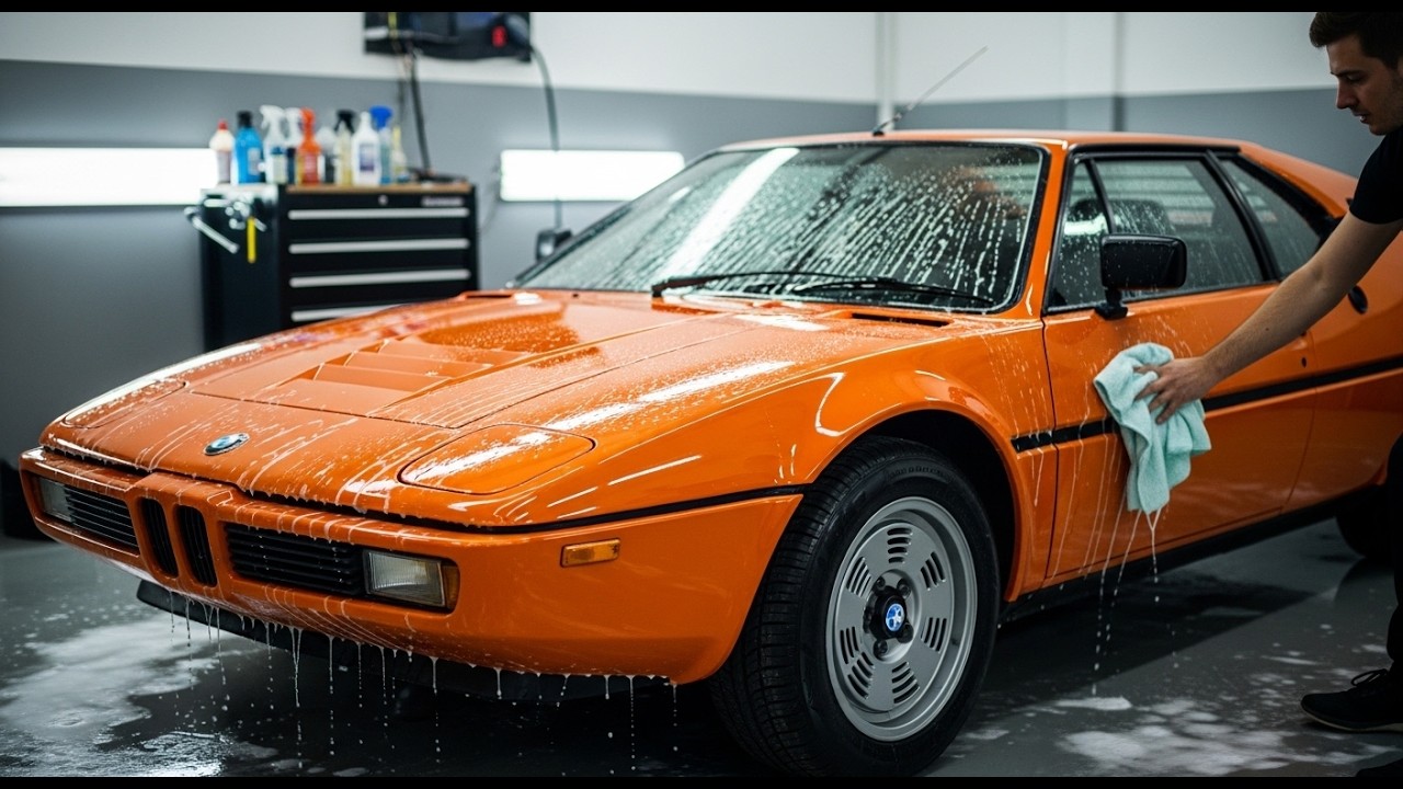 ASMR Car Restoration Full Rebuild of Orange BMW M1 1980 from Abandoned Condition to Looking New