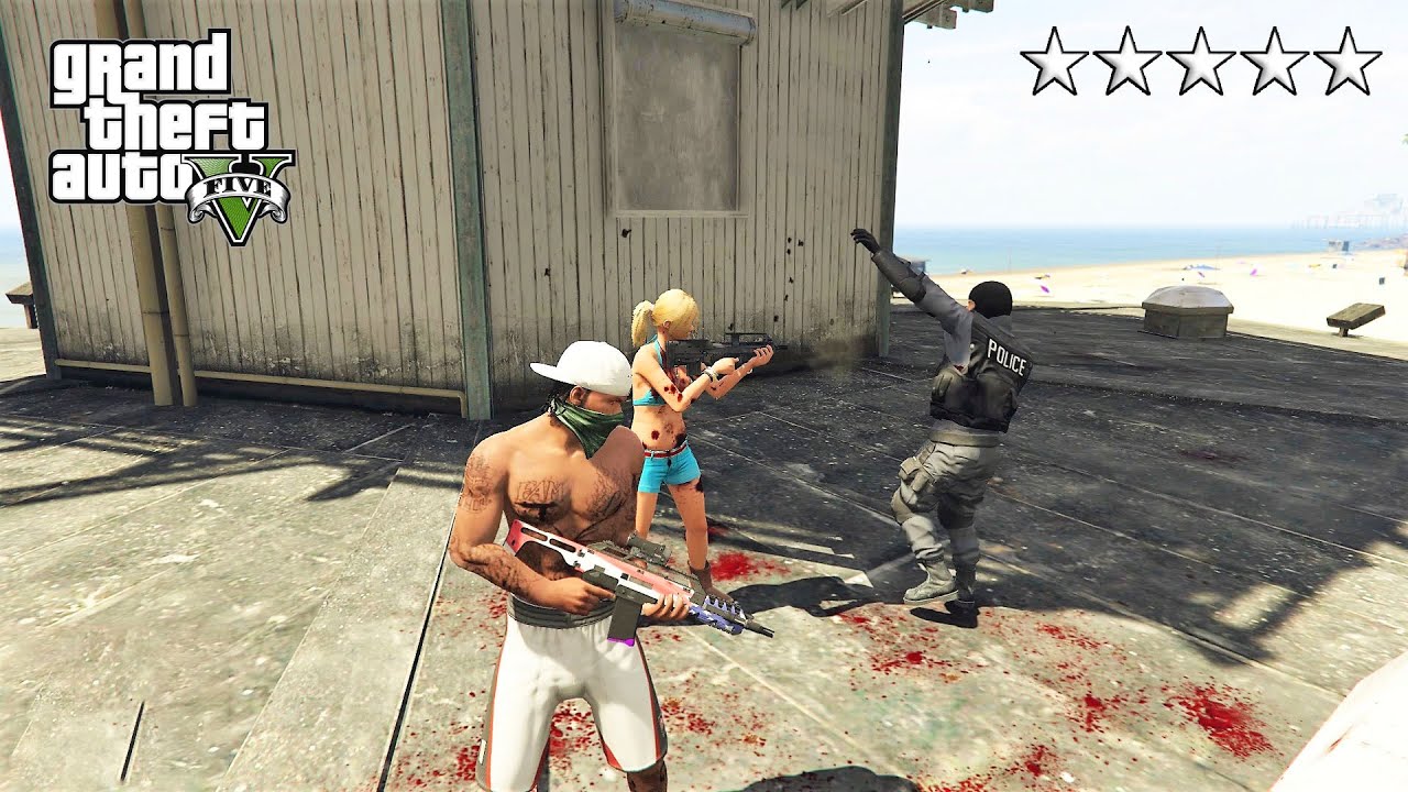 GTA 5 - Franklin and Tracey's FIVE STAR COP BATTLE! (GTA V Funny Moment)