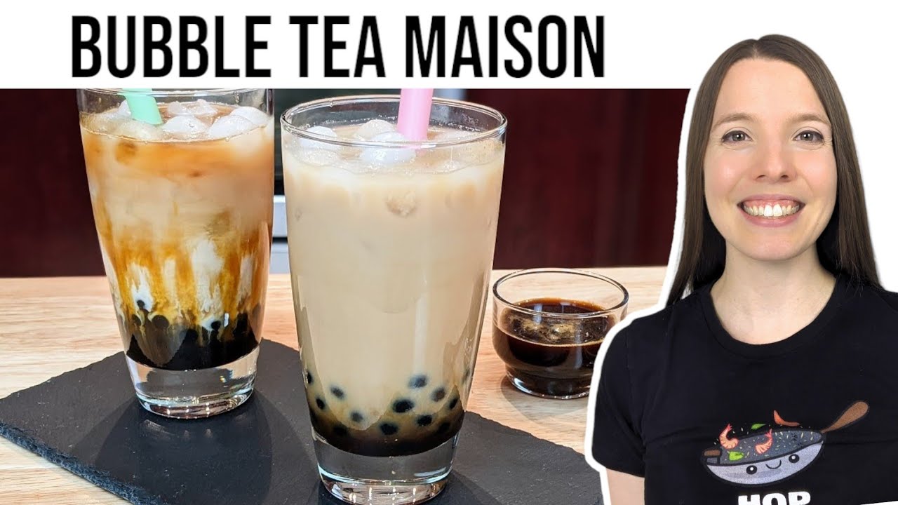 BUBBLE TEA AU THÉ NOIR MAISON - HOMEMADE BLACK TEA BOBA - HOP DANS LE WOK