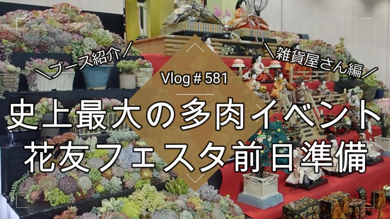 【Vlog581】【多肉植物】史上最大の多肉イベント🎎花友フェスタ前日準備ブース紹介【雑貨屋さん編】【おらいさん苗】【Lier苗】
