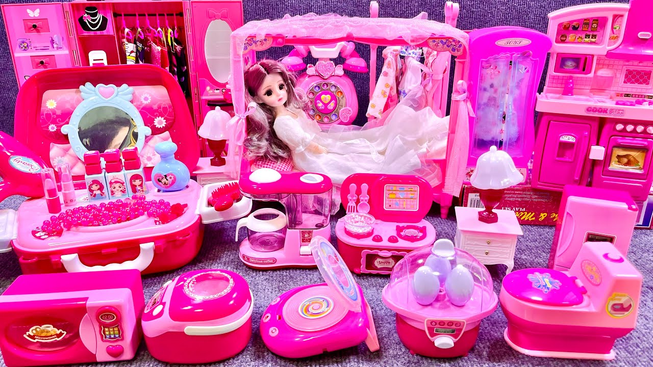 14 Minutes Satisfying with Unboxing Barbie Princess Bedroom Dress Up Playset ASMR｜Review Toys