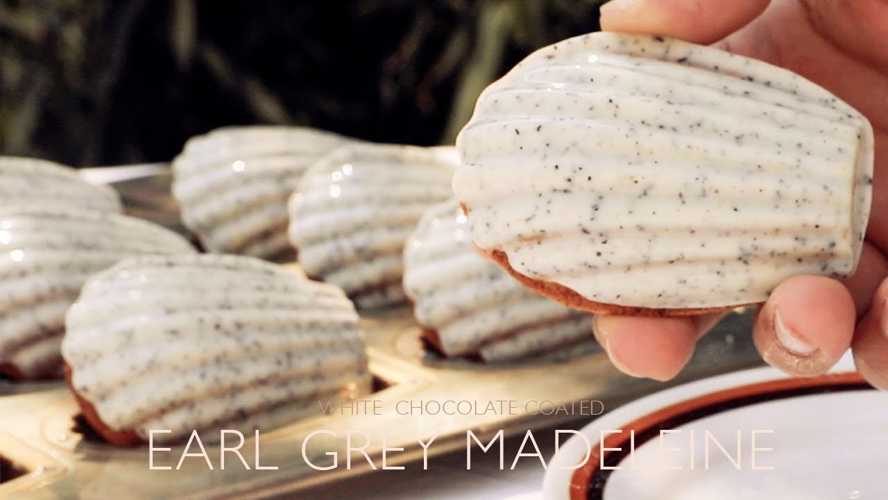 ☕️Рецепт Эрл Грей Мадлен / Earl Grey Madeleines topped with Earl Grey White Chocolate/ 얼그레이 마들렌