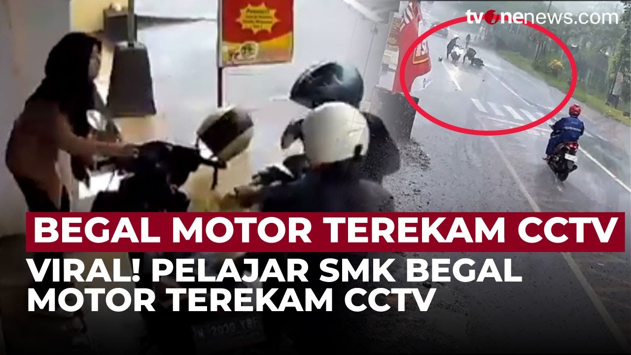 Viral di Media Sosial Aksi Begal Motor Pelajar SMK Terekam CCTV | OneNews Update