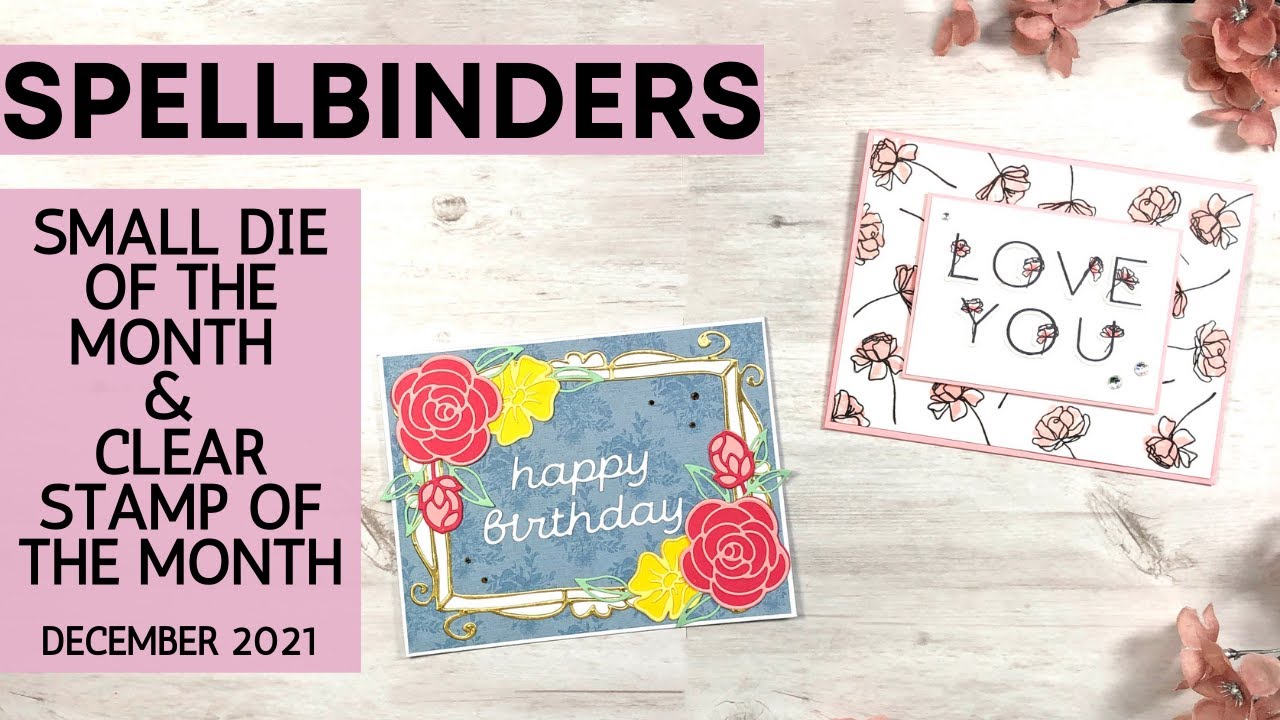 Spellbinders Small Die and Clear Stamp of the Month | December 2021 | 2 Cards