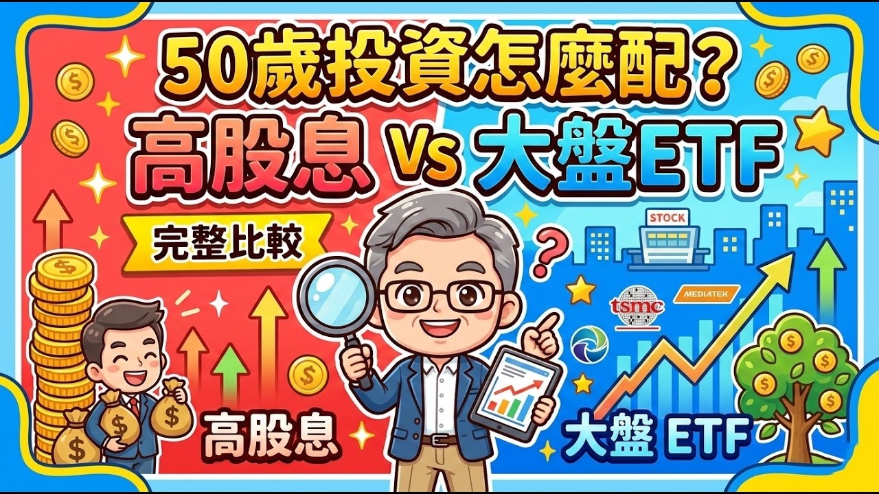 50歲投資怎麼配？高股息 vs 大盤ETF完整比較