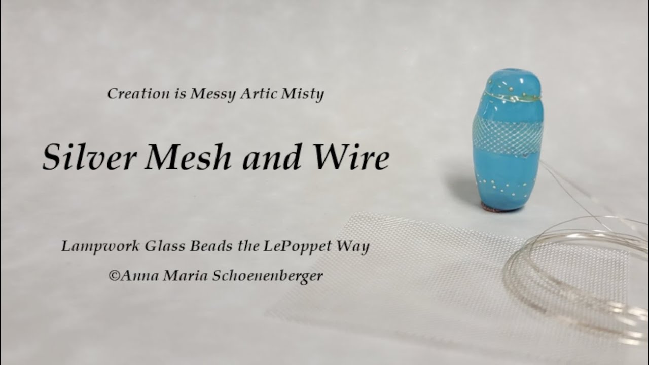 Lampwork Glass Beads:  Silver Mesh and Wire