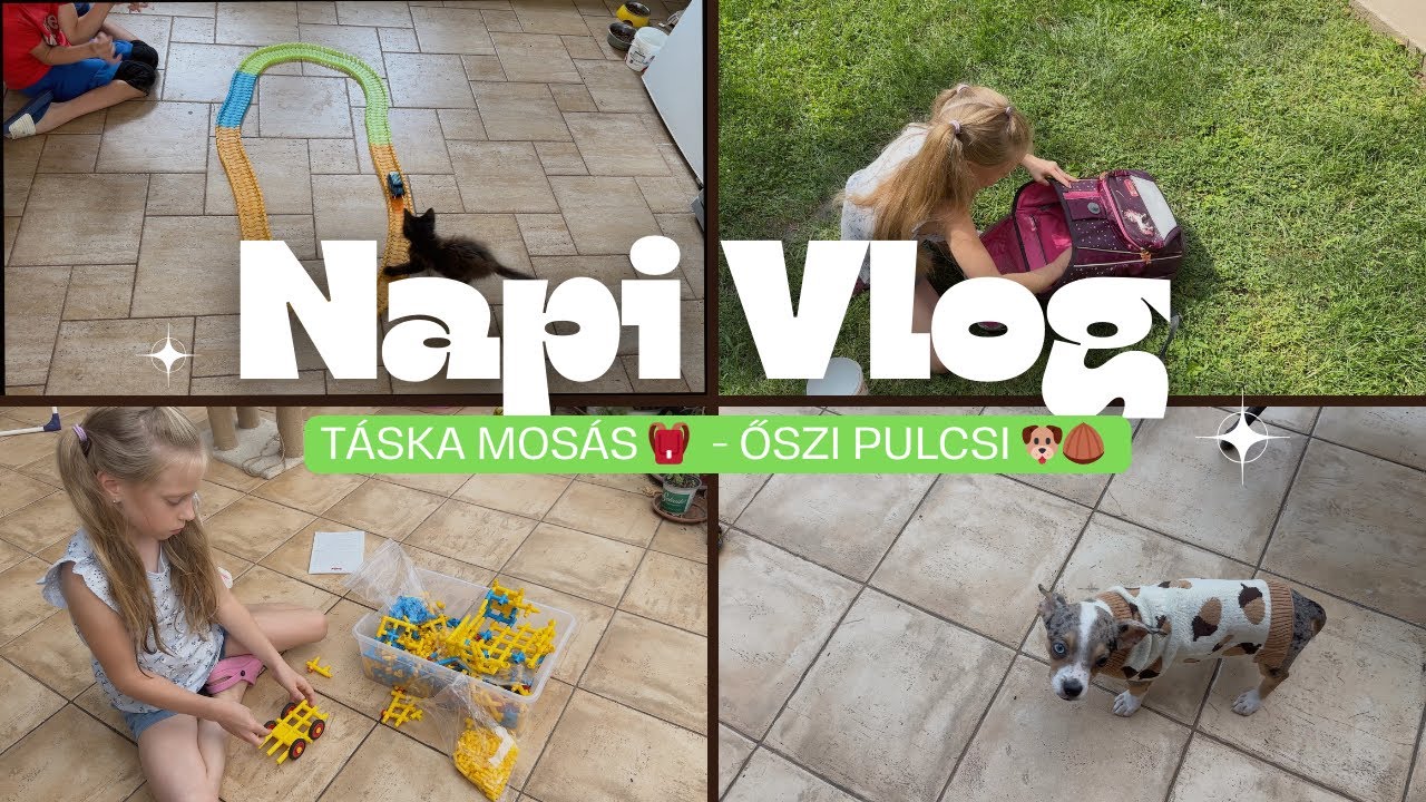 NapiVlog (aug.19-20.) - Iskolatáska mosás 🎒  - Őszi pulcsi 🐶🌰