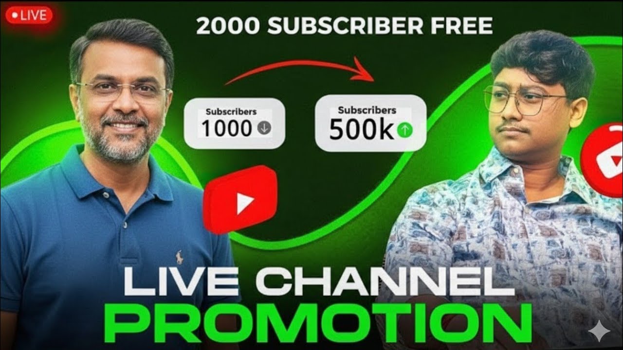 Live YouTube Channel Promotion | 1000 SUBSCRIBERS