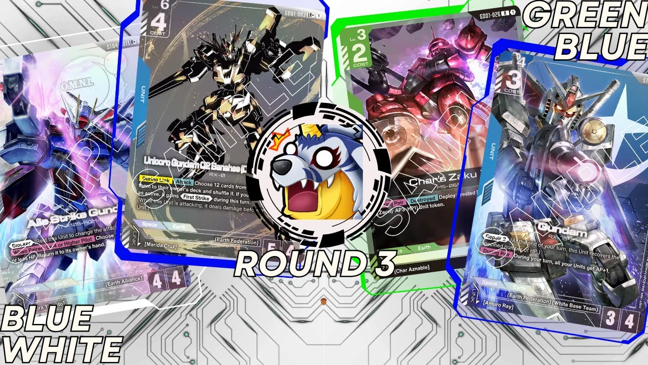 Gundam Card Game [GD01] Eagles Nest Webcam Round 3! Blue/Green Vs Blue/White