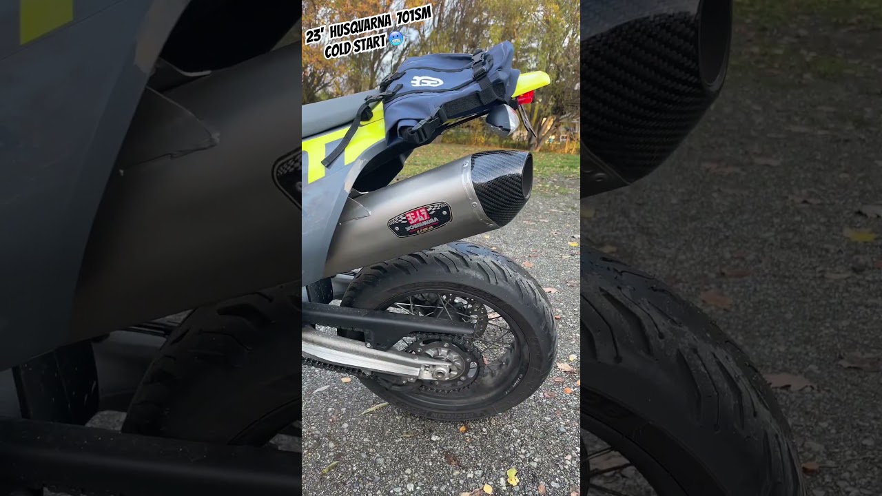 2023 HUSQVARNA 701SM &bull; COLD START + REVS &bull; YOSHIMURA R77 SLIP ON EXHAUST 💨🔥 #husqvarna #motorcycle