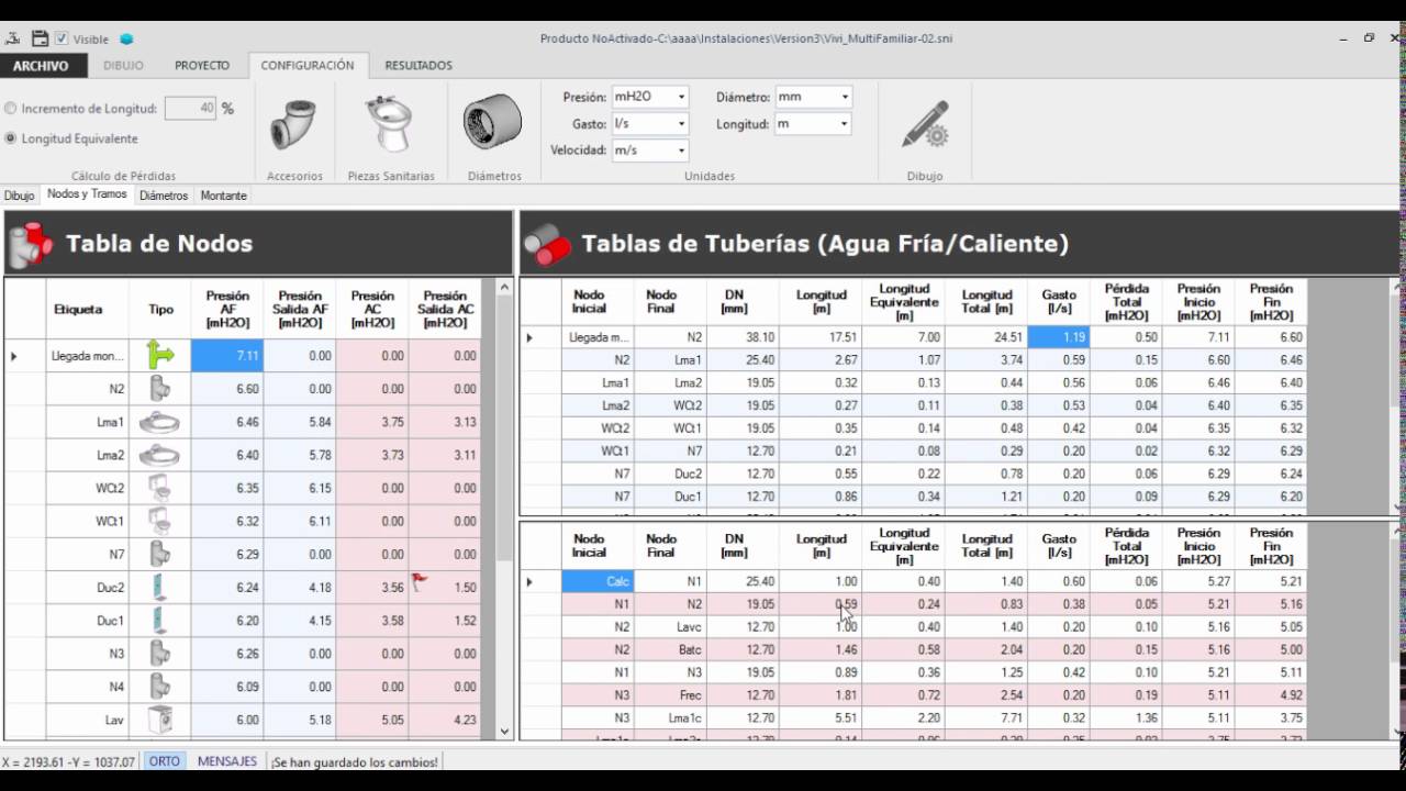 Calculo de la red de agua potable de una vivienda multifamiliar con PLUMBER V 3.0