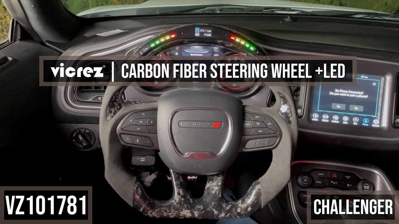 Рулевое колесо Vicrez Carbon Fibre + светодиодный дисплей приборной панели vz101781 | Dodge Chall...