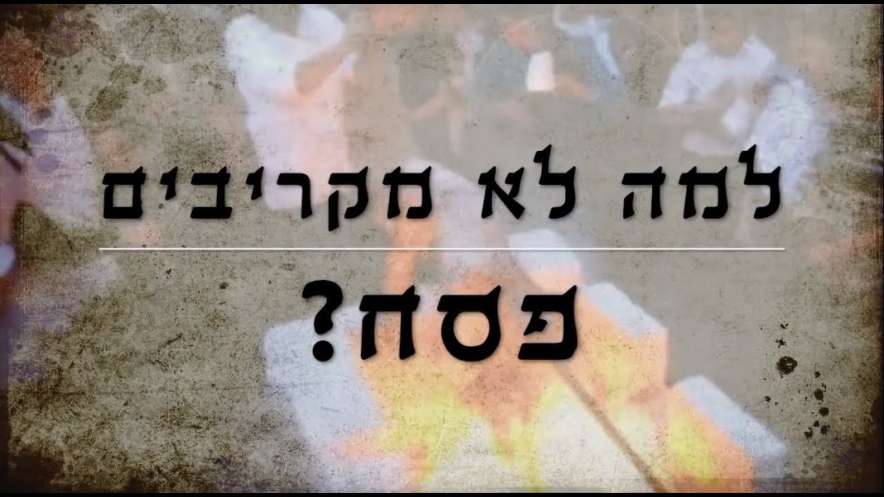 למה לא מקריבים קרבן פסח
