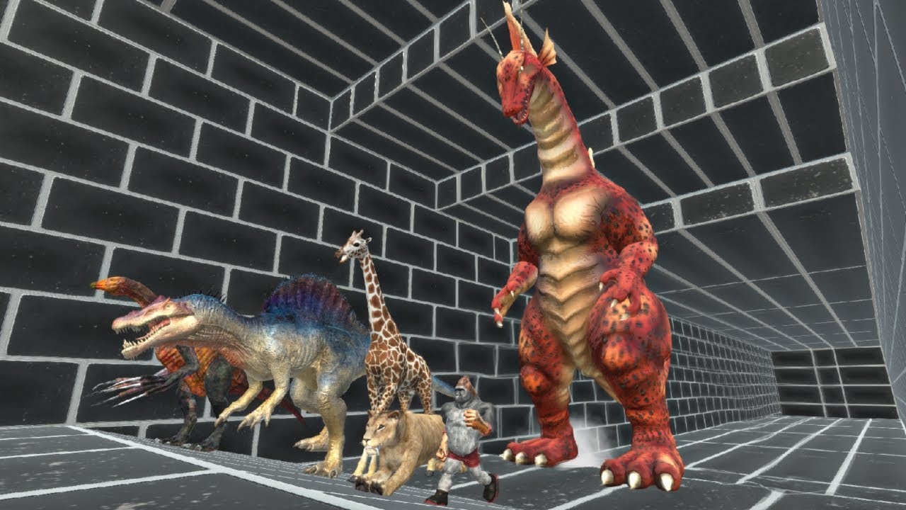 NEW DARK TUNNEL OF DEATH RUN FAST FROM KAIJU TITANOSAURUS - Animal Revolt Battle Simulator