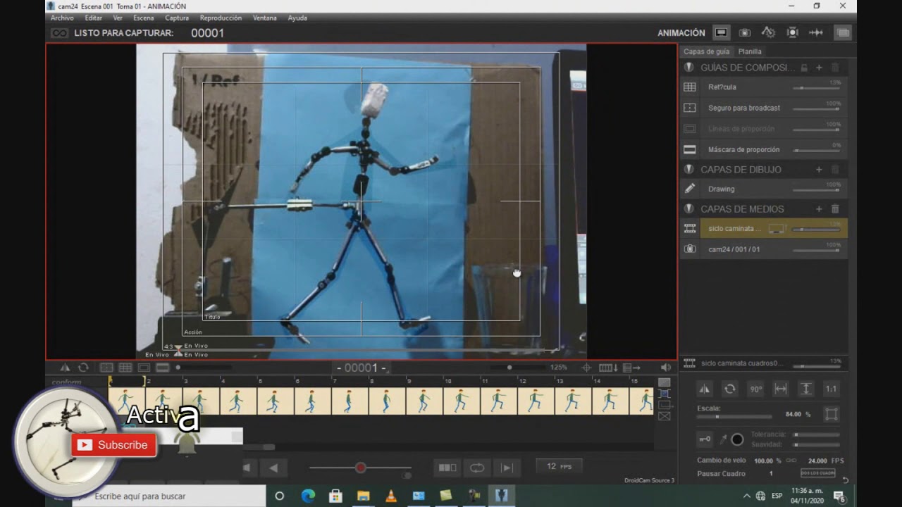 tutorial rotoscopia video alineacion dragonframe, como cargar pelicula de alineacion