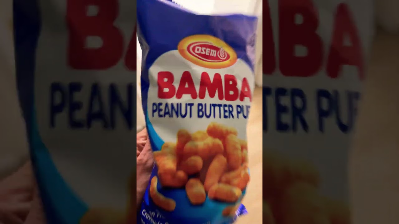 Peanut butter puffs #bamba #asmr #snack #peanutbutter #satisfyingsounds #shortvideo