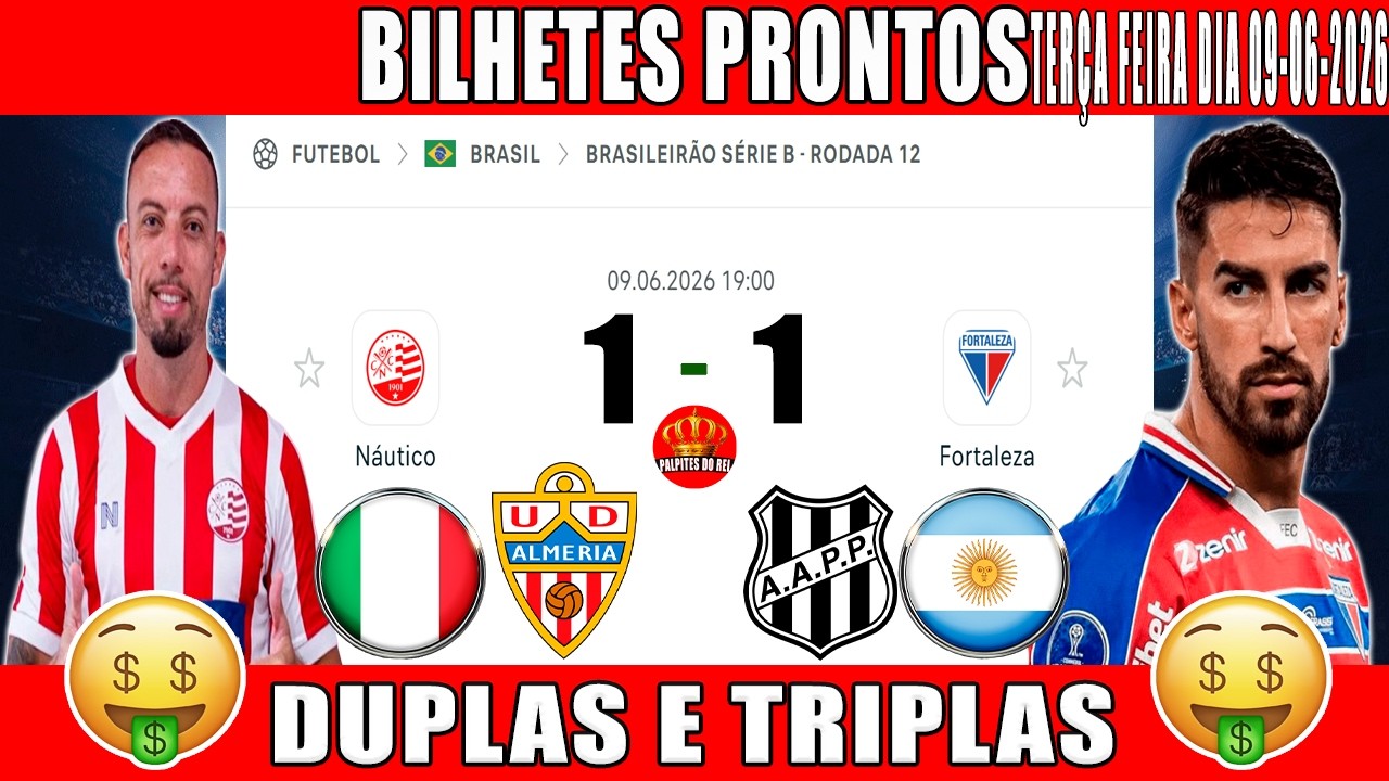 PALPITES DE FUTEBOL PRA HOJE DIA 09 06 2026   TER&Ccedil;A FEIRA