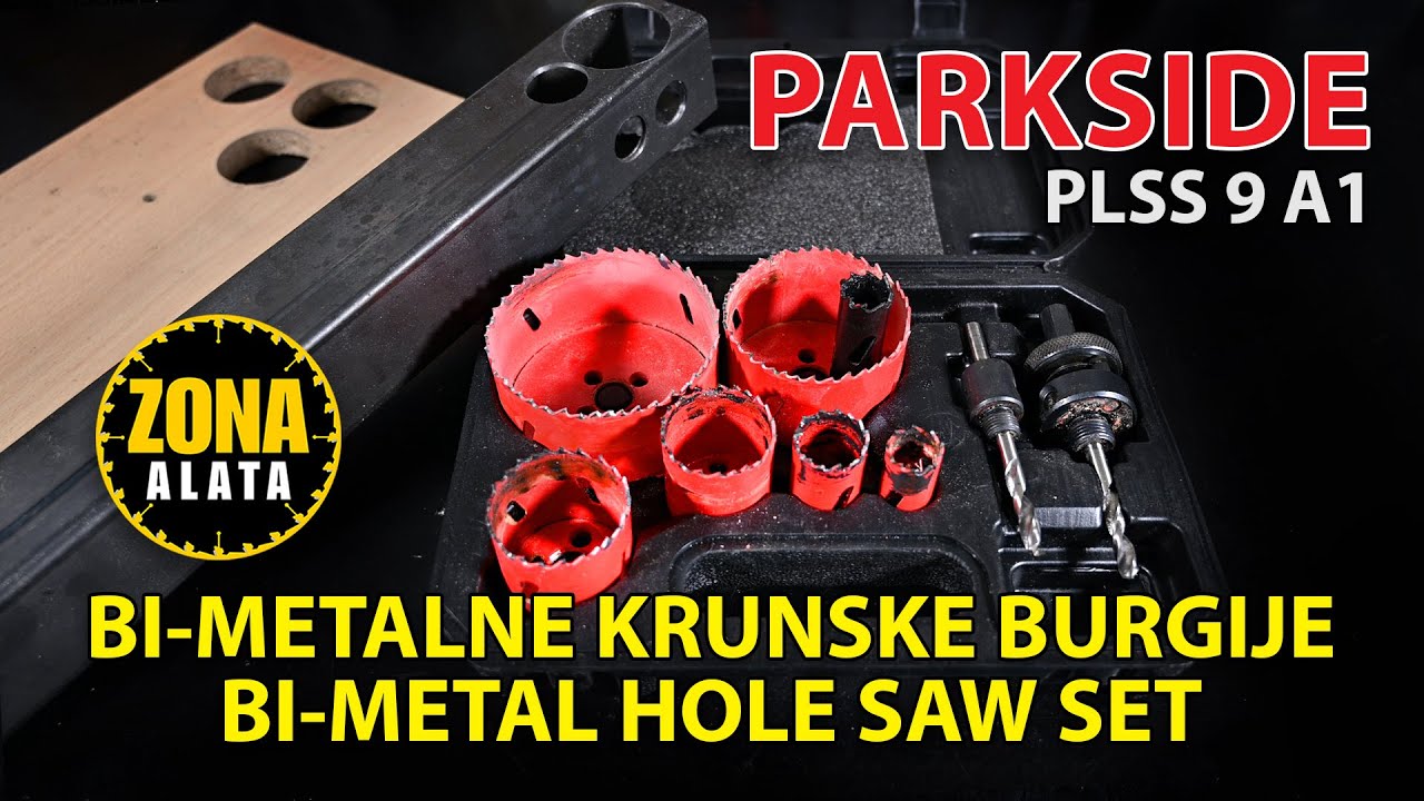 Parkside PLSS 9 A1 krunske burgije / Bi-Metal Hole Saw Set za Bušenje Rupa u Metalu, Drvetu .. 4K