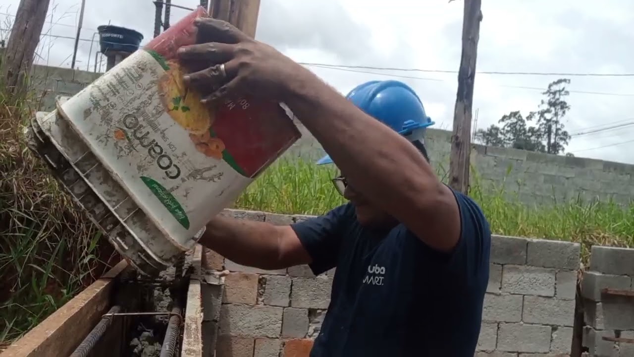 Como encher a sinta de concreto? 