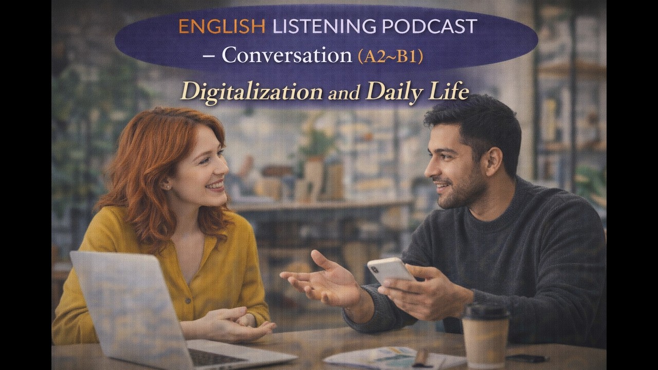 Learn English with Conversation | Digitalization in Daily Life (A2–B1)