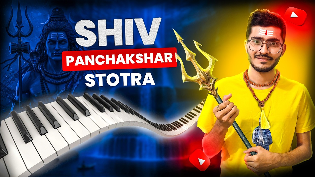 Shiv Panchakshar Strotra On Piano With Notes|Piano Cover|Full Tutorial| Mahashivratri Special