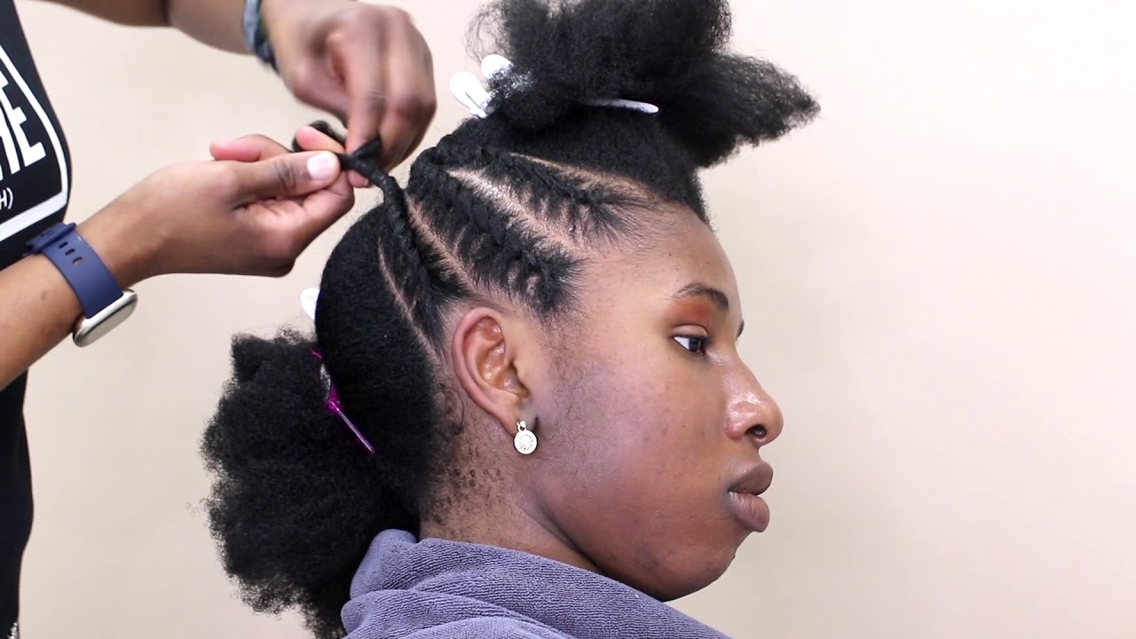 FLAT TWIST UPDO (No Hair Added) → Quick & Easy Protective Style