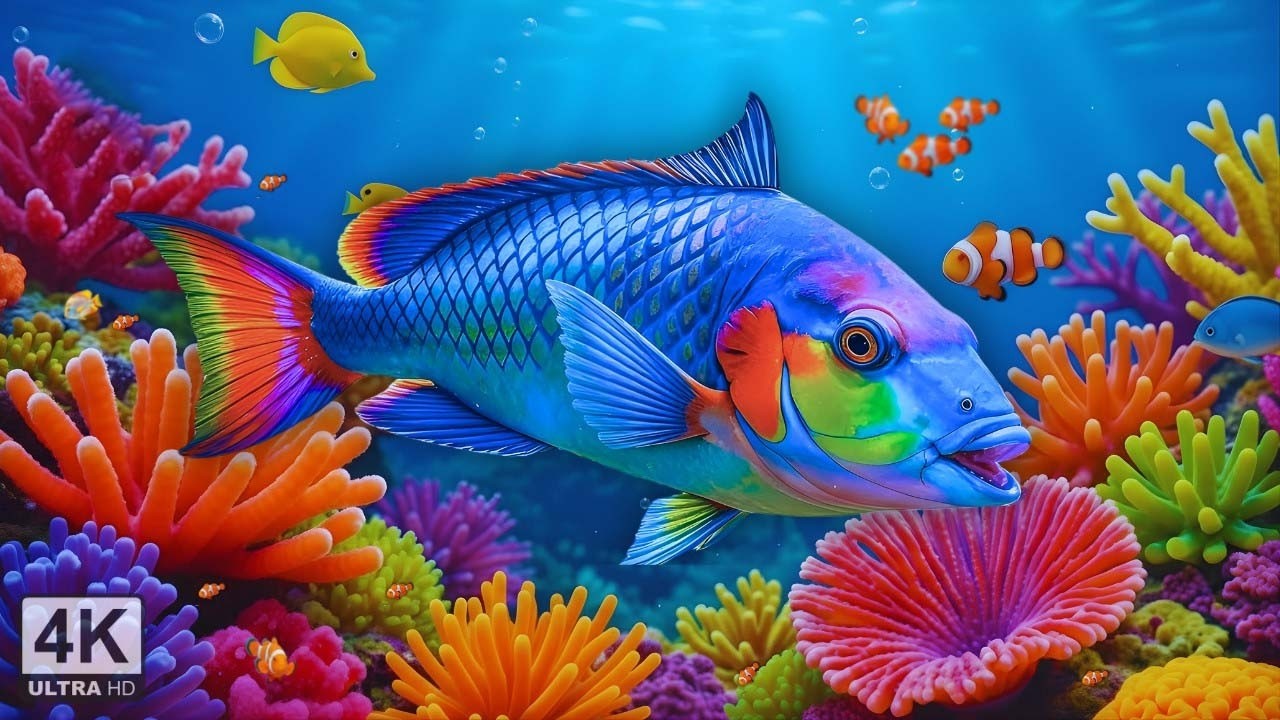 Ocean Wildlife 4K Visuals | Soft Underwater Motion & Calm Ocean Audio