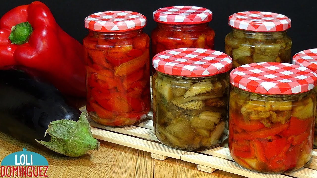 CONSERVA DE BERENJENA Y PIMIENTOS ASADOS. Loli Domínguez - Recetas paso a paso, tutorial