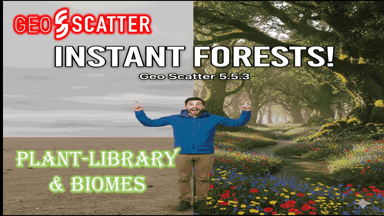 Geo Scatter 5.5.3 Full Review: Ultimate Blender Scattering 🌿 | Plant-Library & Biomes Tutorial 🎥