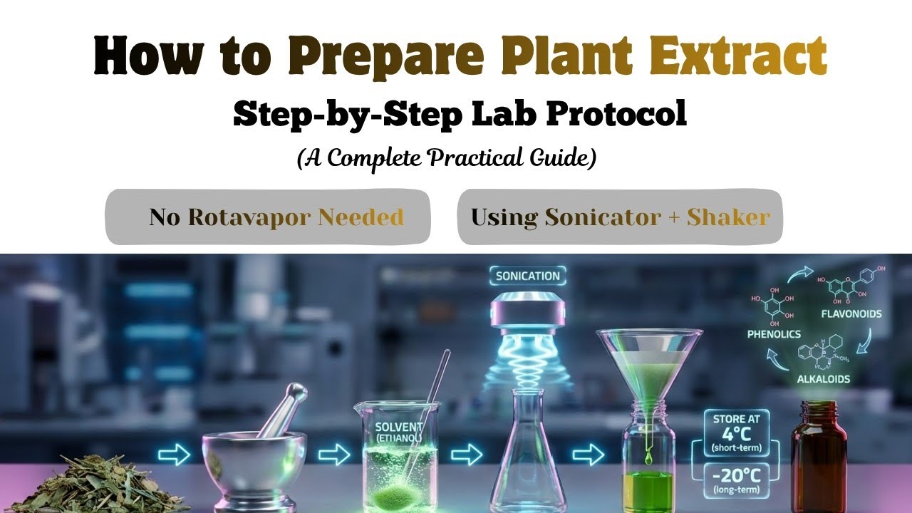 How to Prepare Plant Extract Using Sonicator+Shaker|Complete Step-by-Step guide(No Rotavapor Needed)